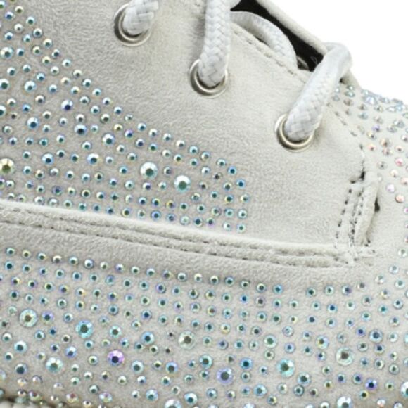 Cape Robbin Raven-6 Silver Lace Up Boot 🔥 Iridescent Rhinestones! Size 9 BNIB - Picture 6 of 16